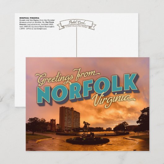Grüße aus Norfolk, VA Postkarte (Vorne/Hinten)