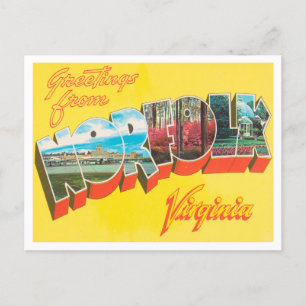 Grüße aus Norfolk, Virginia Vintage Reise Postkarte