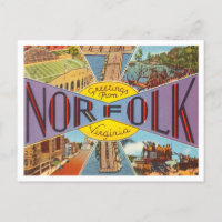 Grüße aus Norfolk, Virginia Vintage Travel