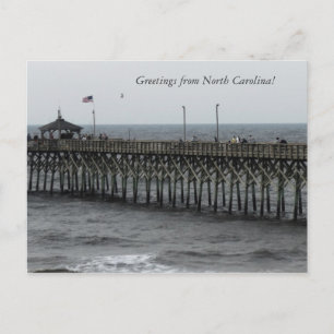 Grüße aus North Carolina!" Pier Fishing Postkarte