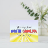 Grüße aus North Carolina Postkarte (Stehend Vorderseite)