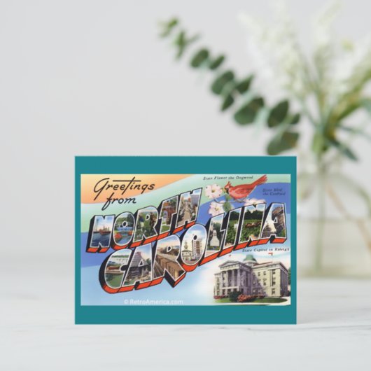 Grüße aus North Carolina Postkarte (Stehend Vorderseite)