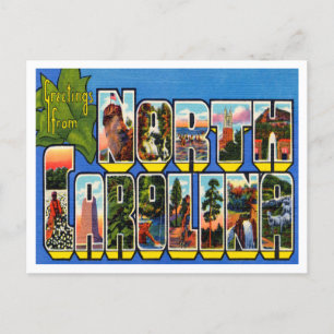Grüße aus North Carolina Vintage Travel Postkarte