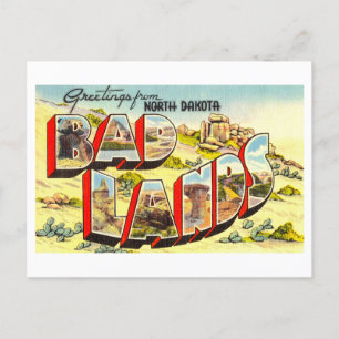 Grüße aus North Dakota Bad Lands Vintage Postkarte