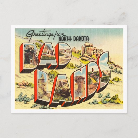 Grüße aus North Dakota, Badlands Travel Postkarte (Vorderseite)