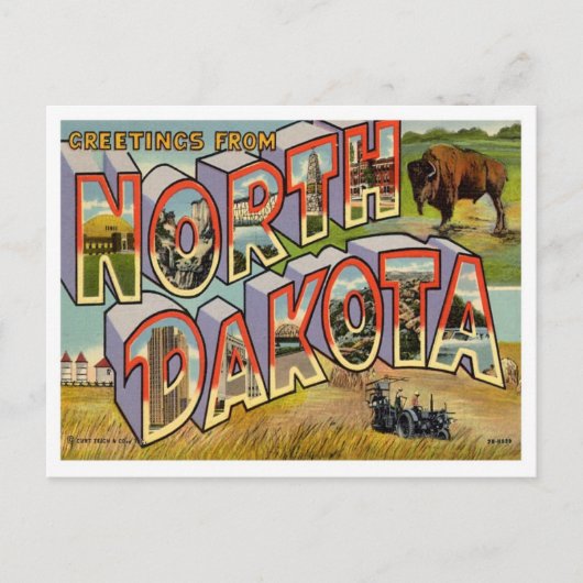 Grüße aus North Dakota Postkarte (Vorderseite)