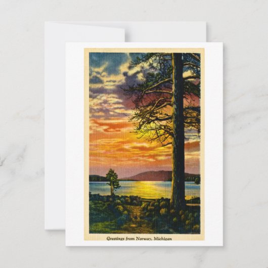 Grüße aus Norwegen, Michigan - Vintage Postkarte (Vorderseite)