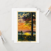 Grüße aus Norwegen, Michigan - Vintage Postkarte (Vorderseite/Rückseite Beispiel)