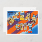 Grüße aus Ocean City, Maryland Vintage Travel Postkarte (Vorne/Hinten)