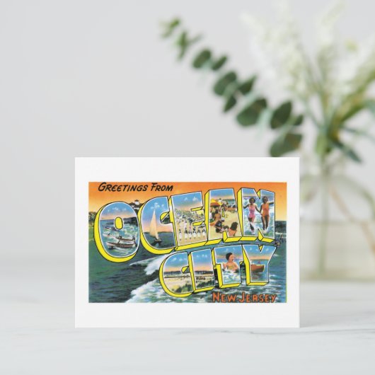 Grüße aus Ocean City, New Jersey! Postkarte (Stehend Vorderseite)