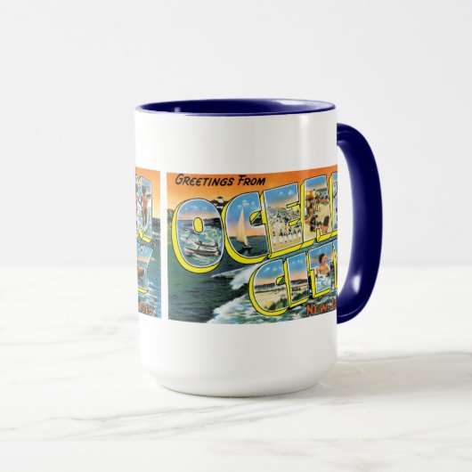 Grüße aus Ocean City, NJ Tasse (VorderseiteRechts)