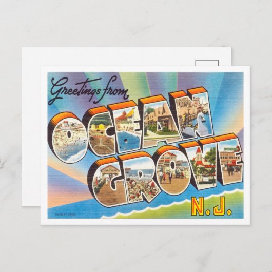Grüße aus Ocean Grove, New Jersey Travel Postkarte (Vorne/Hinten)
