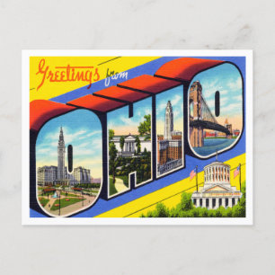 Grüße aus Ohio Vintage Travel Postkarte