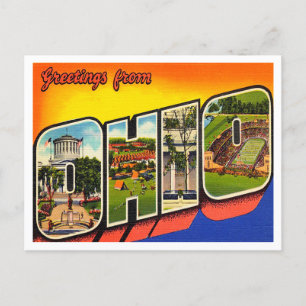 Grüße aus Ohio Vintage Travel Postkarte