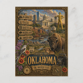 Grüße aus Oklahoma | Vintage Retro Kunst Postkarte