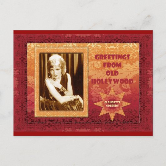 Grüße aus Old Hollywood: Claudette Colbert Postkarte (Vorderseite)