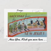 Grüße aus Orangen, New Jersey Postkarte (Vorne/Hinten)