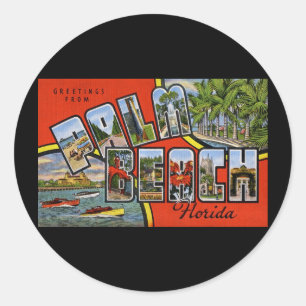Grüße aus Palm Beach Florida Runder Aufkleber