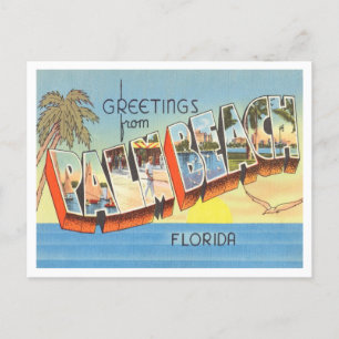Grüße aus Palm Beach, Florida Vintage Reise Postkarte