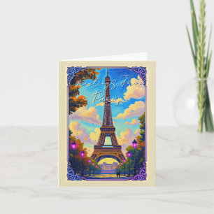 Grüße aus Paris Eiffelturm Europäische Kunst Feiertagskarte