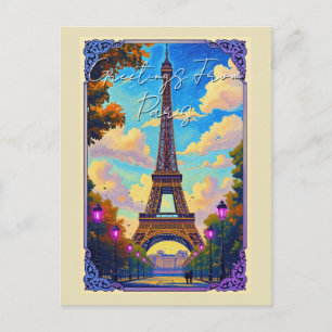 Grüße aus Paris Eiffelturm Europäische Kunst Feiertagspostkarte
