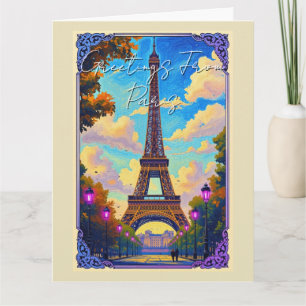Grüße aus Paris Eiffelturm Europäische Kunst Karte
