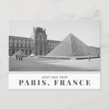 Grüße aus Paris, Frankreich Vintag Louvre Foto