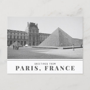 Grüße aus Paris, Frankreich Vintage Louvre Foto Postkarte