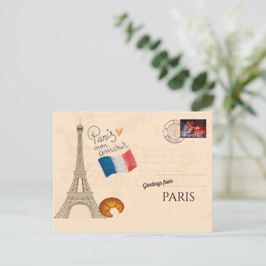 Grüße aus Paris Postkarte (Stehend Vorderseite)