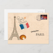 Grüße aus Paris Postkarte (Vorne/Hinten)