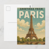 Grüße aus Paris Postkarte (Vorne/Hinten)