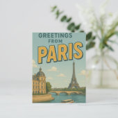 Grüße aus Paris Postkarte (Stehend Vorderseite)
