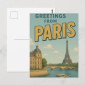 Grüße aus Paris Postkarte (Vorne/Hinten)