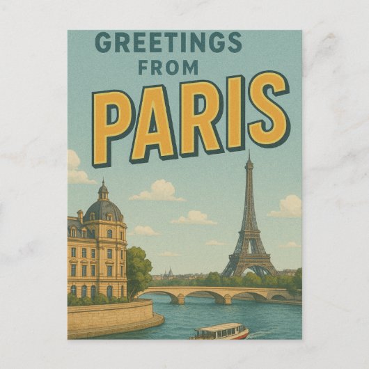 Grüße aus Paris Postkarte (Vorderseite)