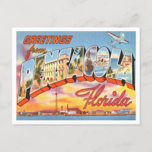 Grüße aus Pensacola, Florida Vintage Reise Postkarte