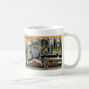 Grüße aus Peoria IL Vintage Postkarten Tasse