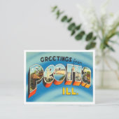 Grüße aus Peoria, Illinois Vintage Travel Postkarte (Stehend Vorderseite)
