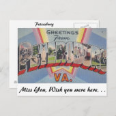 Grüße aus Petersburg, Virginia Postkarte (Vorne/Hinten)