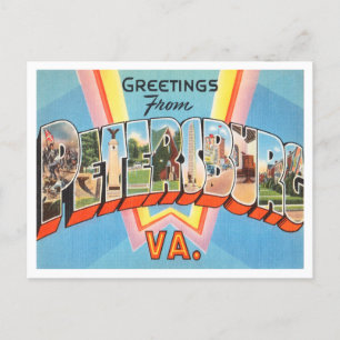 Grüße aus Petersburg, Virginia Vintage Reise Postkarte