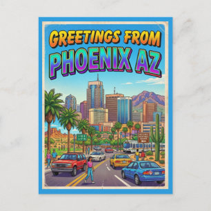 Grüße aus Phoenix Arizona Retro-Stil Vintage Postkarte