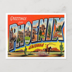 Grüße aus Phoenix, Arizona Vintage Reise Postkarte