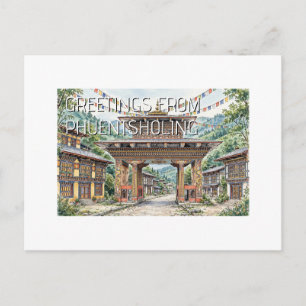 Grüße aus Phuentsholing, Bhutan Postkarte