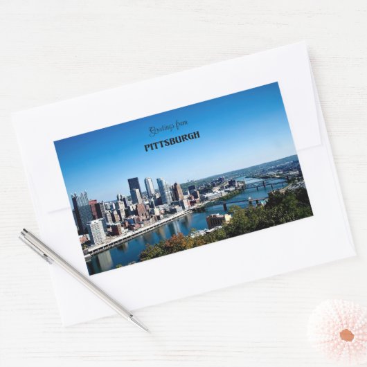 Grüße aus Pittsburgh Rechteckiger Aufkleber (Umschlag)