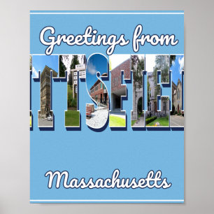 Grüße aus Pittsfield Massachusetts Foto Prin Poster