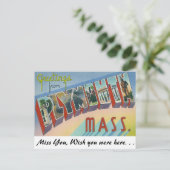 Grüße aus Plymouth, Massachusetts Postkarte (Stehend Vorderseite)