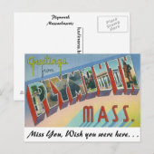 Grüße aus Plymouth, Massachusetts Postkarte (Vorne/Hinten)