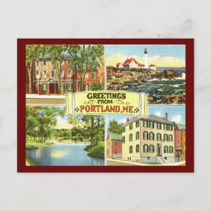 Grüße aus Portland, Maine Vintage Postkarte