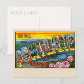 Grüße aus Portland, Oregon Grossbuchstaben Postkarte (Vorne/Hinten)