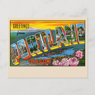 Grüße aus Portland, Oregon Große Buchstaben Postkarte