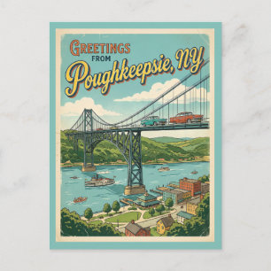 Grüße aus Poughkeepsie NY im Vintage-Stil Postkarte
